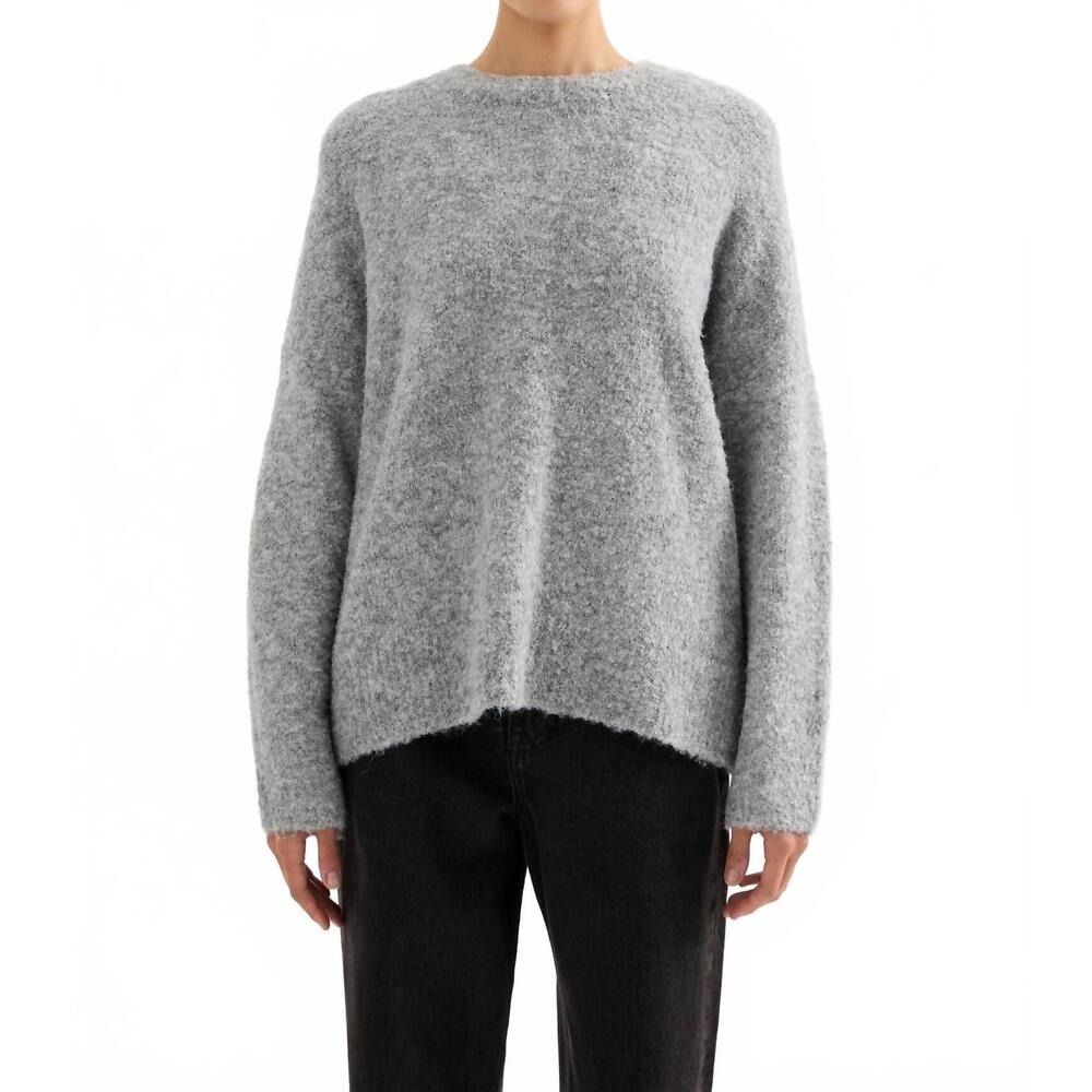 NEW NUDE LUCY elias knit top in charcoal